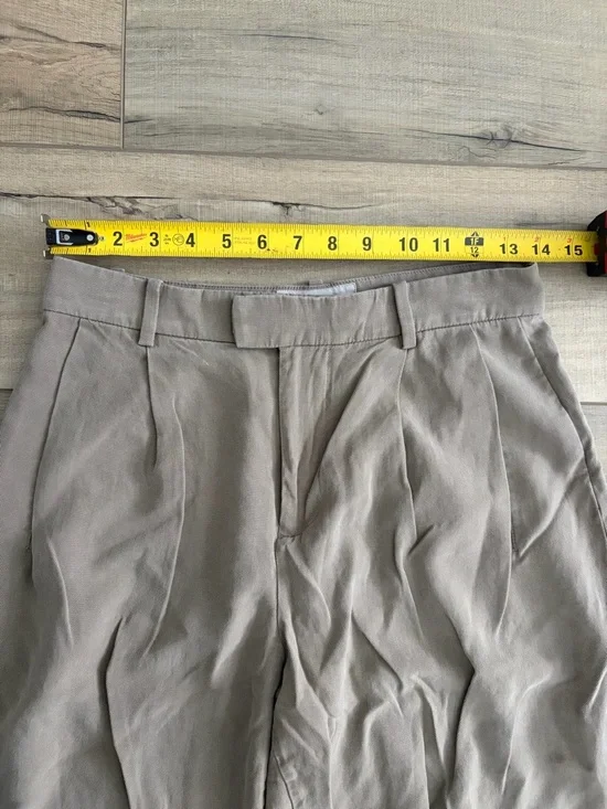 Everlane The Put Together Lyocell Pleated Front Tapered Leg Cuffed Hem Trousers - Picture 9 of 12